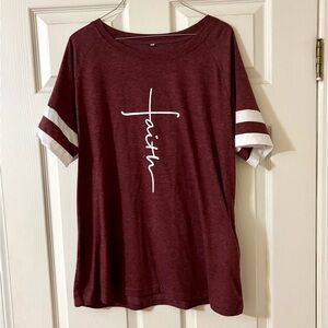 Burgundy Faith Graphic Tee